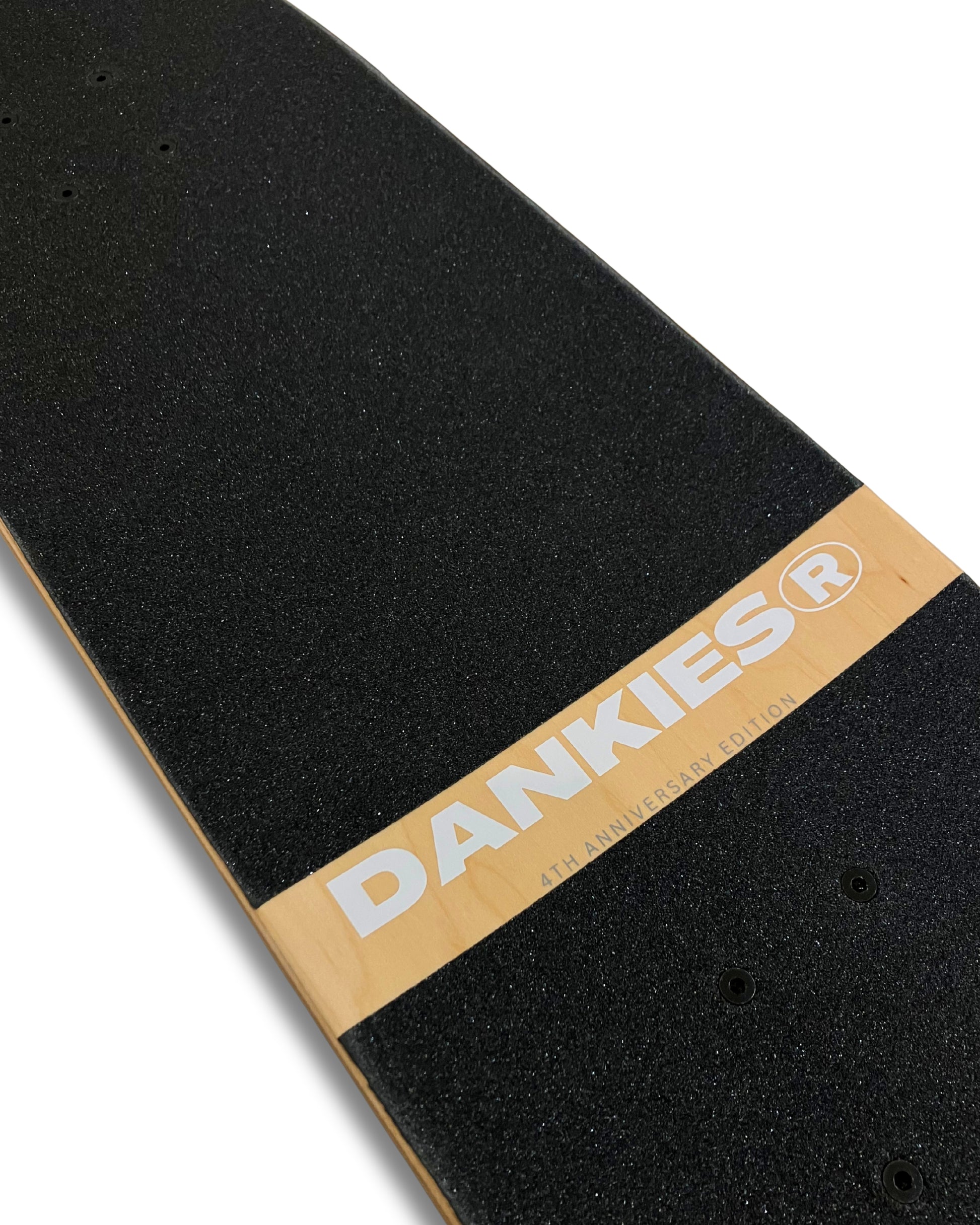 Dankies Class of 25' (Negative) Complete Skateboard - grip tape area - tilted angle from bottom